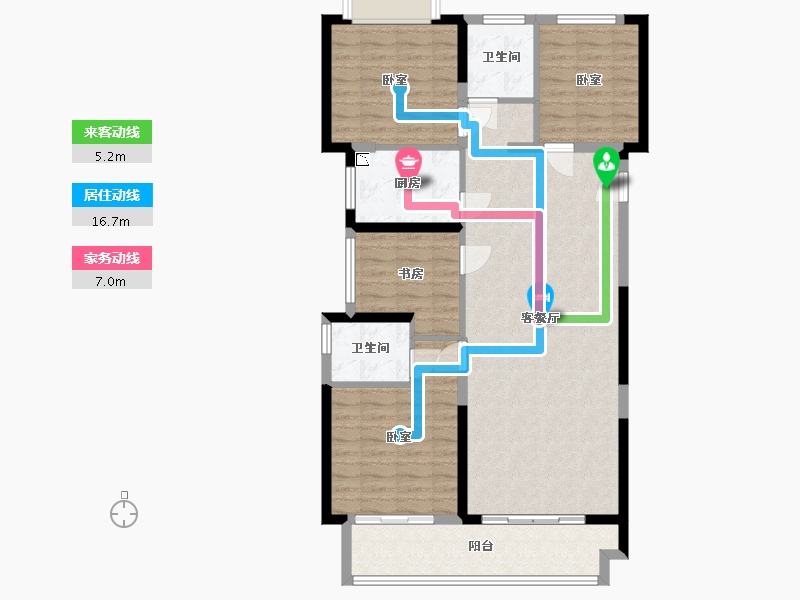 湖北省-武汉市-武地华发时光-105.00-户型库-动静线