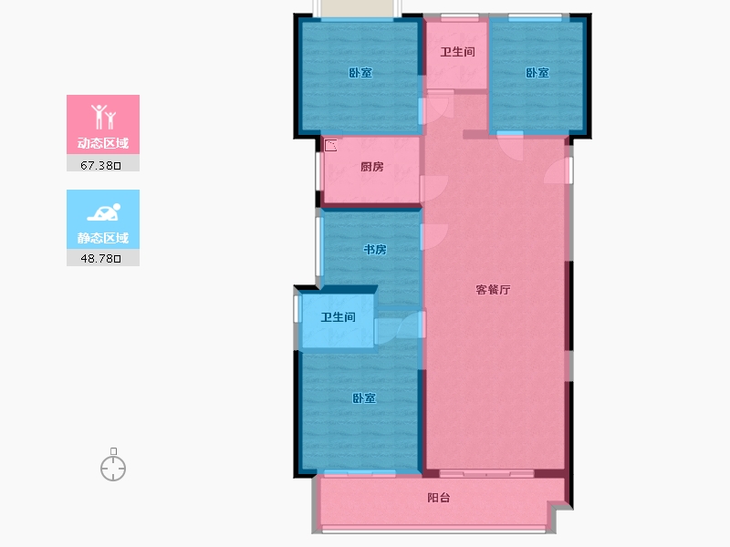 湖北省-武汉市-武地华发时光-105.00-户型库-动静分区