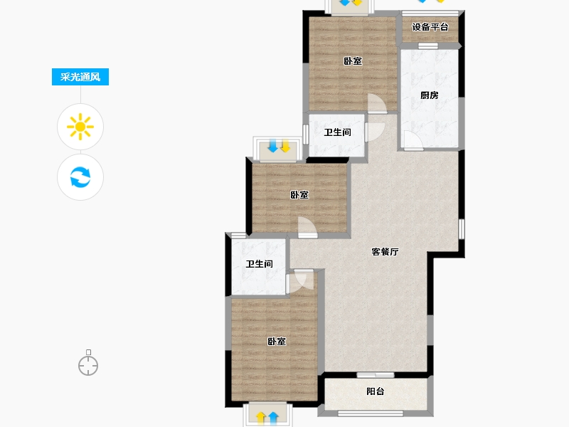 河南省-信阳市-和谐广场-107.80-户型库-采光通风