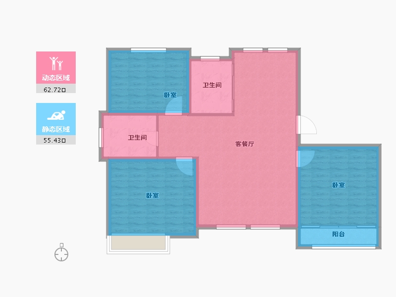 山东省-东营市-山东新汇御园-107.86-户型库-动静分区