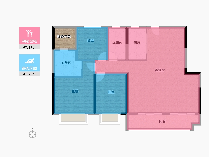 江西省-上饶市-上坤滨江四季-102.00-户型库-动静分区