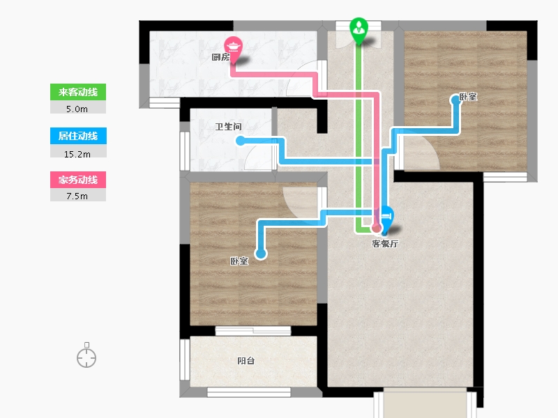 河南省-郑州市-长江一号宏图-62.39-户型库-动静线