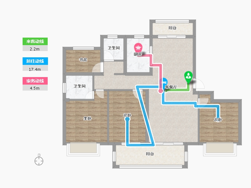 湖南省-株洲市-锦艺·锦湘悦-95.70-户型库-动静线