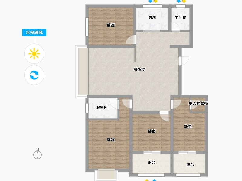 山东省-济宁市-睿湖印象-112.00-户型库-采光通风