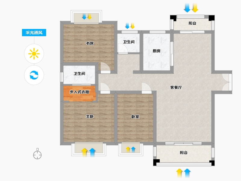 河南省-南阳市-大正佳苑-107.00-户型库-采光通风