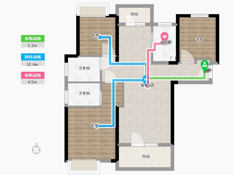 湖北省-武汉市-前川欣城-94.84-户型库-动静线