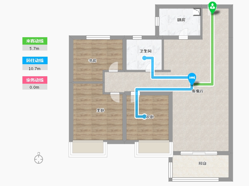 山东省-济南市-璟园-76.99-户型库-动静线