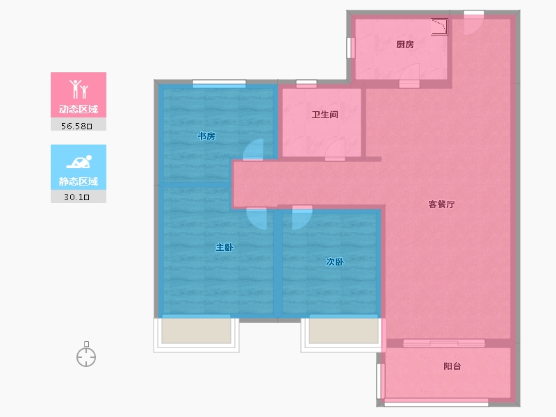 山东省-济南市-璟园-76.99-户型库-动静分区