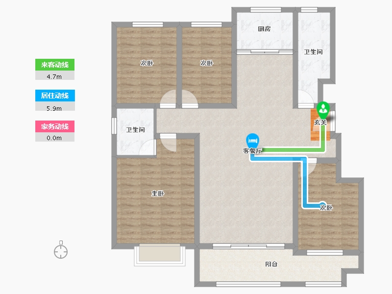 山东省-淄博市-源泰景城锦园-120.62-户型库-动静线