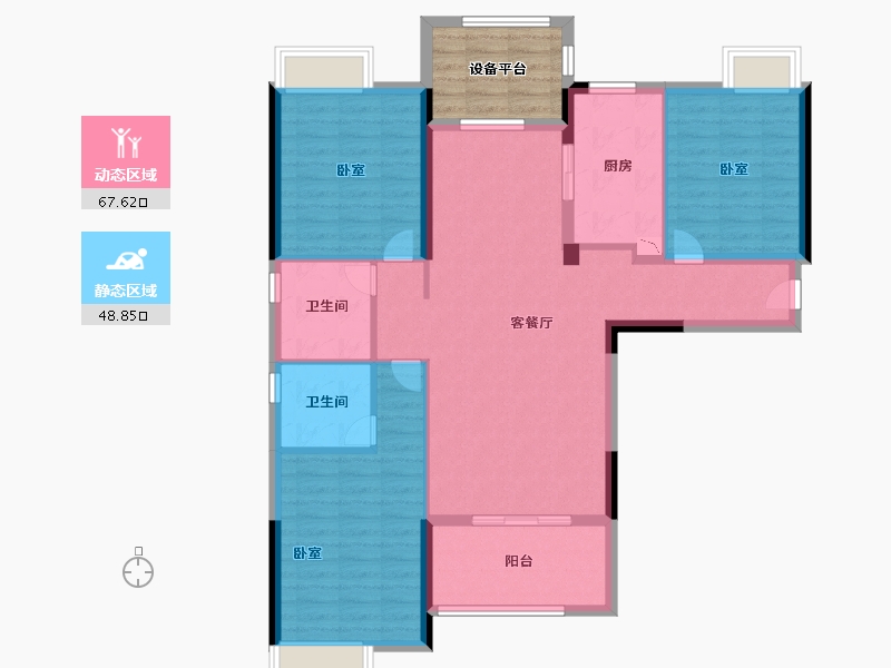 河南省-驻马店市-遂平天纵御府-111.49-户型库-动静分区