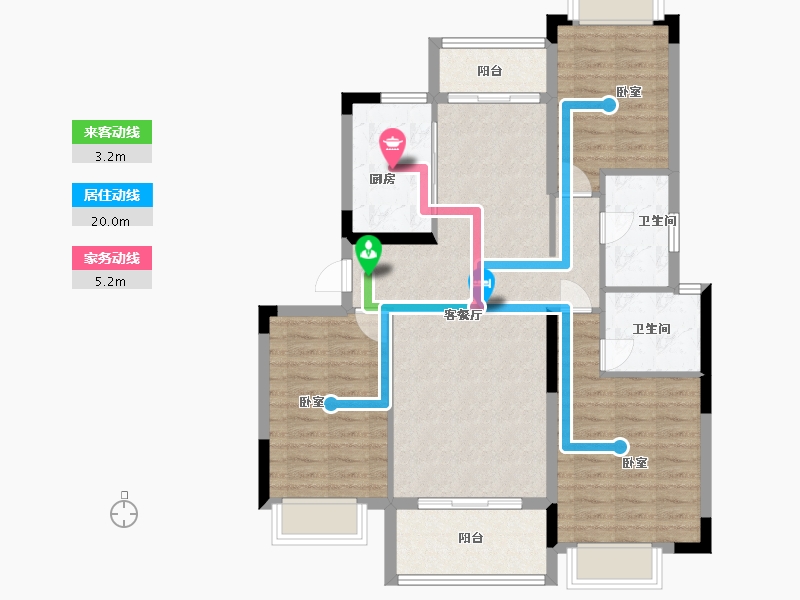 湖北省-武汉市-阳光100凤凰街-94.00-户型库-动静线