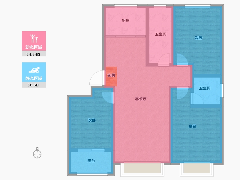 山东省-淄博市-湖岸名居-99.00-户型库-动静分区