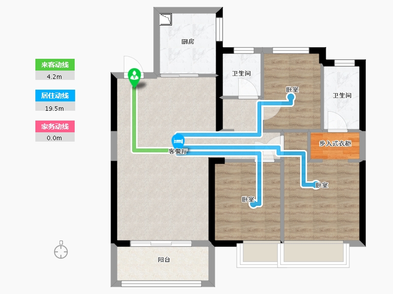 湖北省-武汉市-海伦堡汉江府-75.06-户型库-动静线