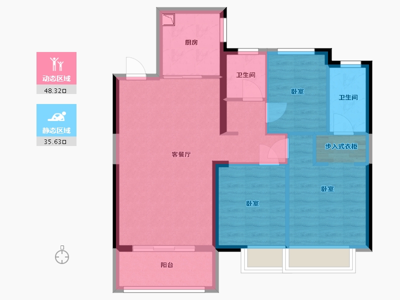 湖北省-武汉市-海伦堡汉江府-75.06-户型库-动静分区