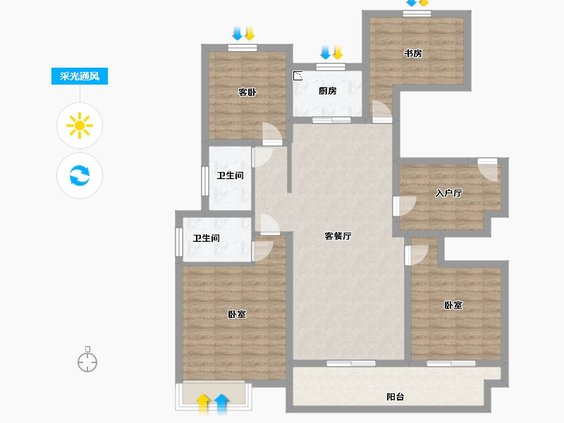 河南省-驻马店市-龙湖美景-114.59-户型库-采光通风