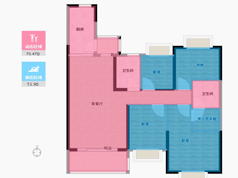 湖南省-岳阳市-恒大溪上桃花源-110.01-户型库-动静分区