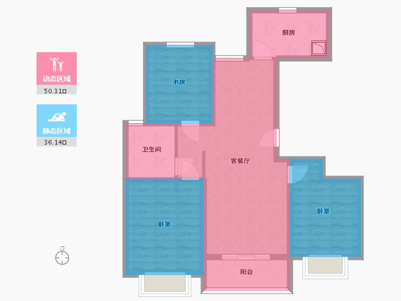 山东省-济南市-中建锦绣首府-76.29-户型库-动静分区