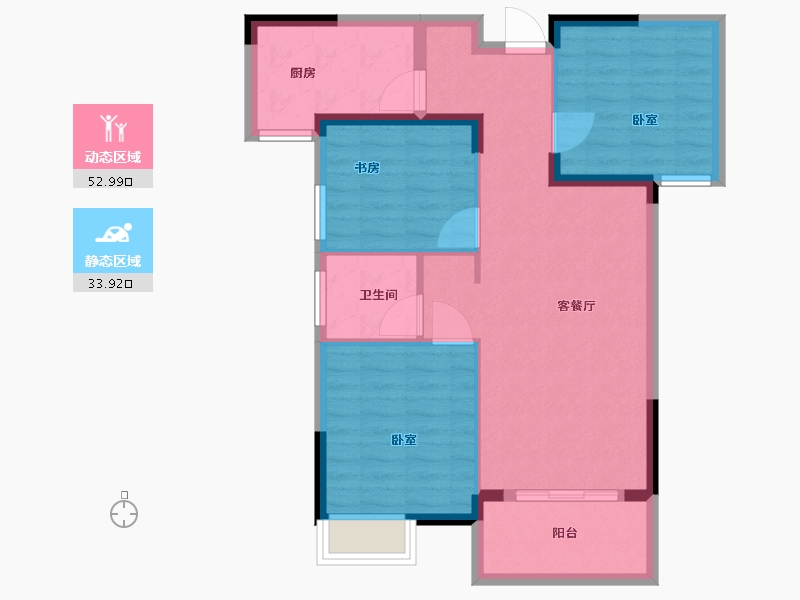 湖北省-武汉市-帝大御璟城-78.00-户型库-动静分区