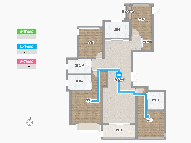 浙江省-金华市-滨江锦绣之城-110.68-户型库-动静线