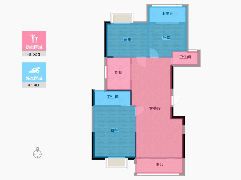 湖南省-常德市-四季红新城-88.09-户型库-动静分区