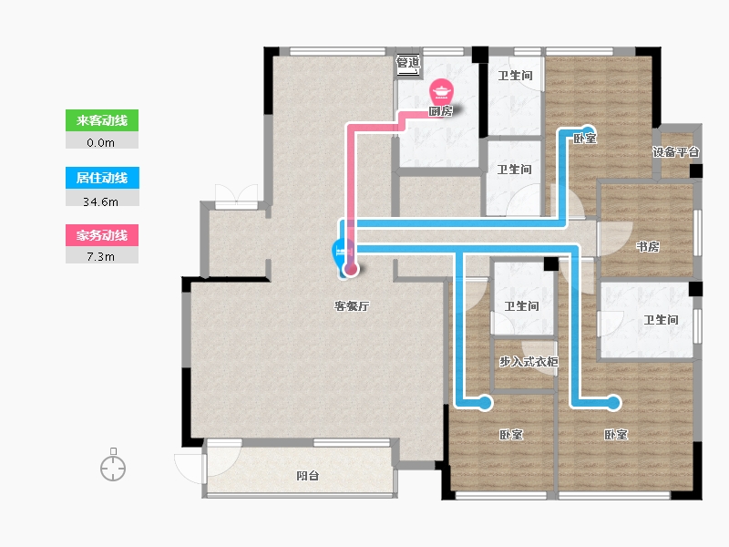 浙江省-宁波市-绿城深蓝公寓-170.00-户型库-动静线