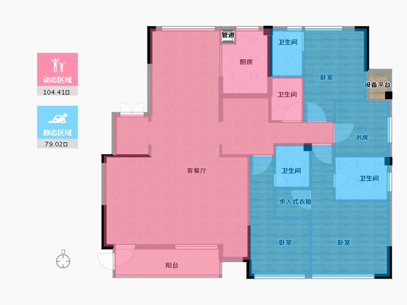 浙江省-宁波市-绿城深蓝公寓-170.00-户型库-动静分区