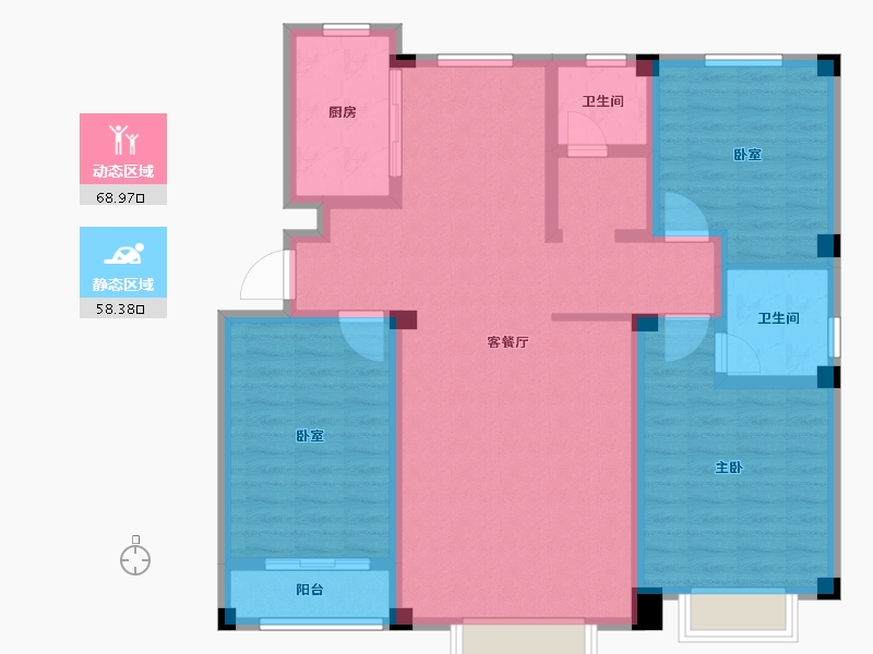 山东省-东营市-金辰胜泰花苑-113.89-户型库-动静分区