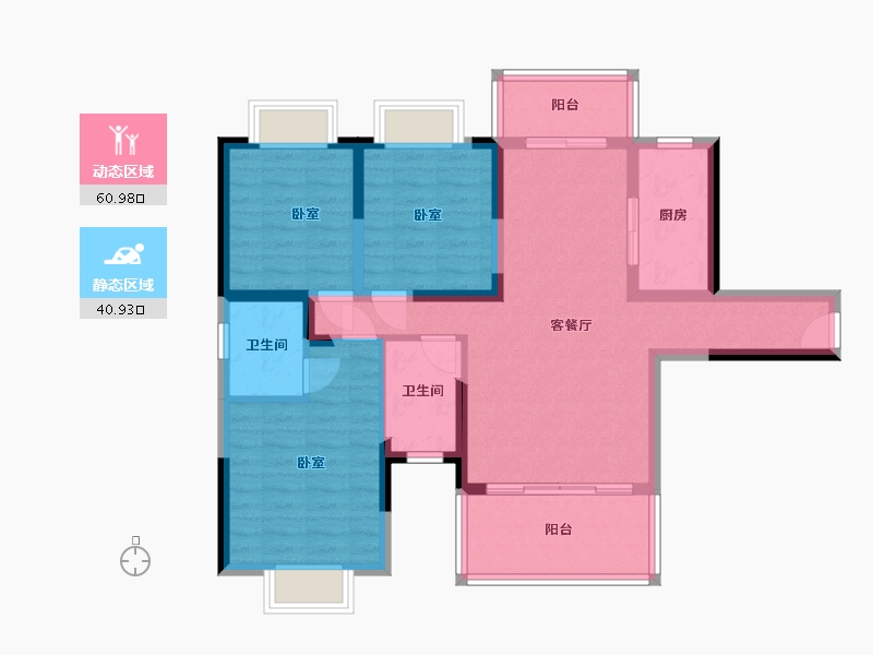 湖南省-邵阳市-高铁馨园-89.80-户型库-动静分区