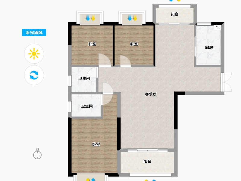 湖南省-常德市-四季红新城-98.37-户型库-采光通风