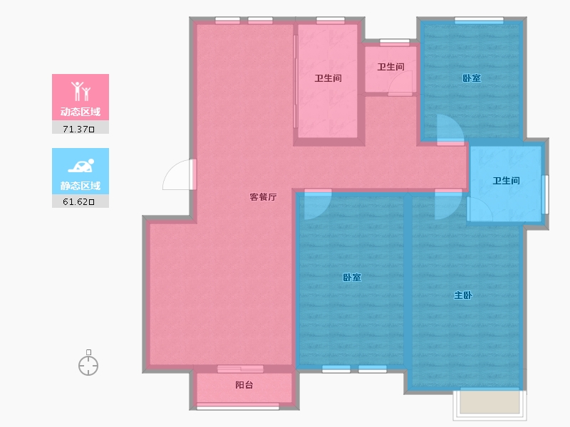 山东省-东营市-山东新汇御园-119.90-户型库-动静分区