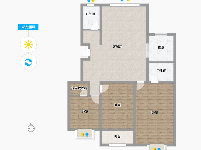 山东省-济宁市-睿湖印象-108.00-户型库-采光通风