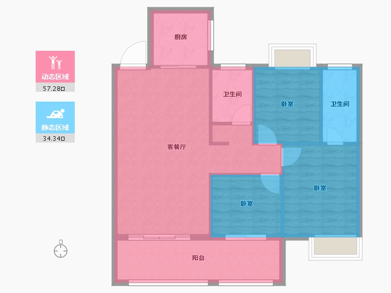 湖北省-孝感市-东方·状元成-83.58-户型库-动静分区