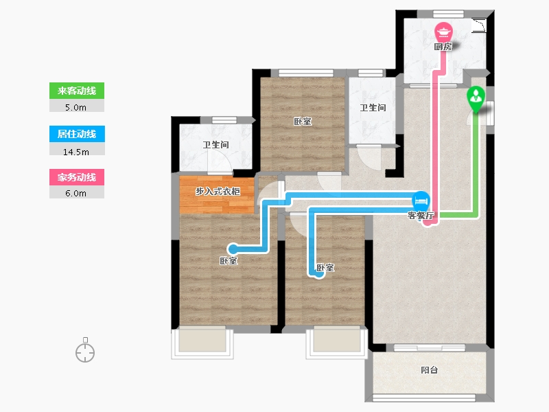 湖北省-武汉市-海伦堡汉江府-82.62-户型库-动静线