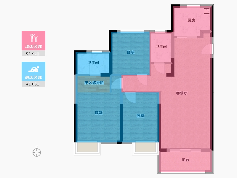 湖北省-武汉市-海伦堡汉江府-82.62-户型库-动静分区