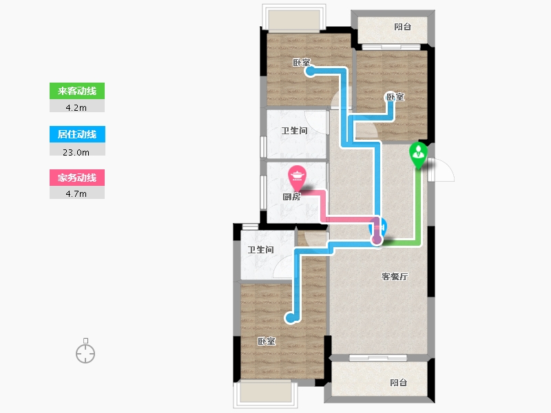 湖北省-武汉市-帝大御璟城-84.22-户型库-动静线