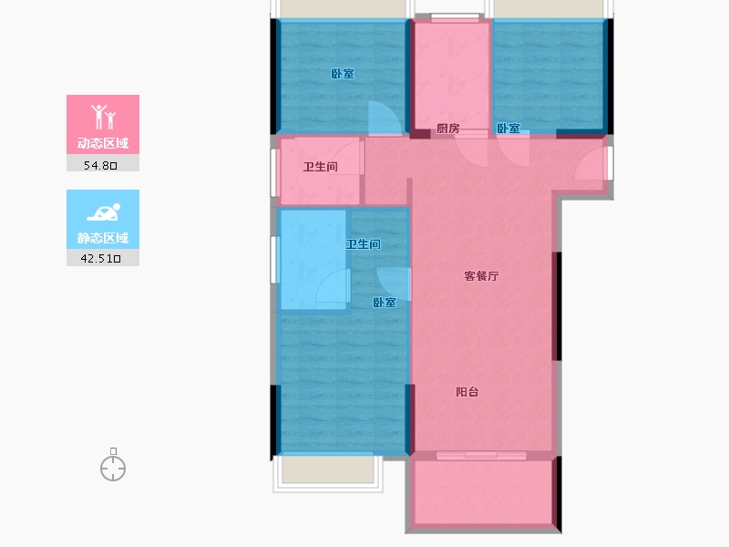 湖北省-武汉市-帝大御璟城-88.00-户型库-动静分区