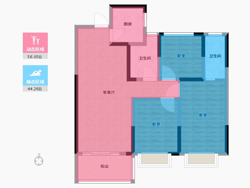 河南省-南阳市-社旗三杰•盛世城-89.00-户型库-动静分区