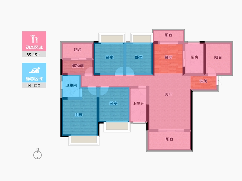 湖南省-衡阳市-加洲美域-115.03-户型库-动静分区