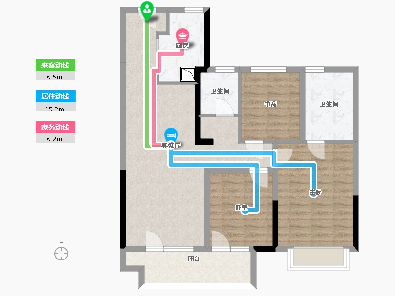 山东省-济南市-君逸府-86.83-户型库-动静线