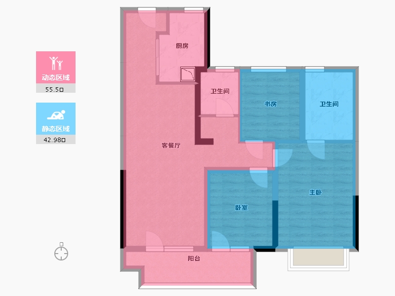 山东省-济南市-君逸府-86.83-户型库-动静分区