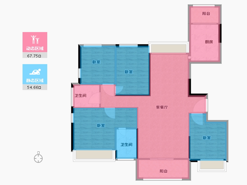 河南省-信阳市-上河城-111.60-户型库-动静分区