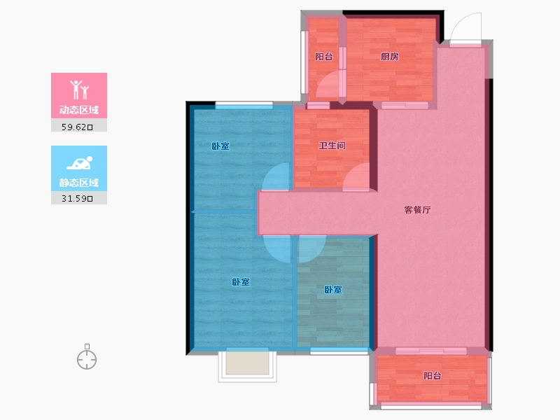 河南省-开封市-兰考恒大帝景-81.99-户型库-动静分区