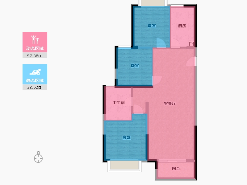 湖北省-武汉市-武地华发时光-82.00-户型库-动静分区