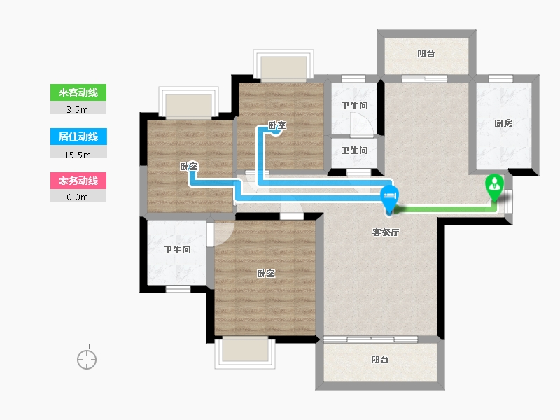 湖南省-岳阳市-星宇总部国际-89.05-户型库-动静线