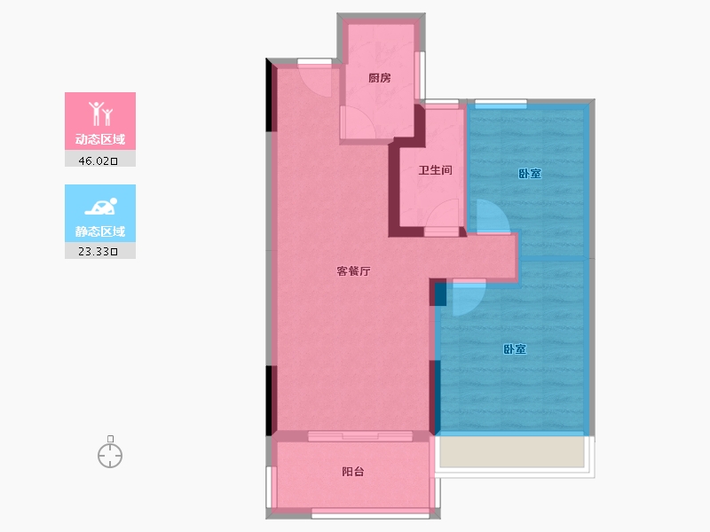 湖北省-宜昌市-锦昌春风十里-61.65-户型库-动静分区