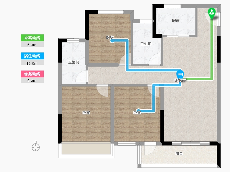 湖北省-宜昌市-锦昌春风十里-88.27-户型库-动静线