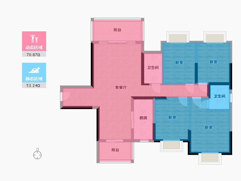 湖南省-邵阳市-高铁馨园-110.76-户型库-动静分区