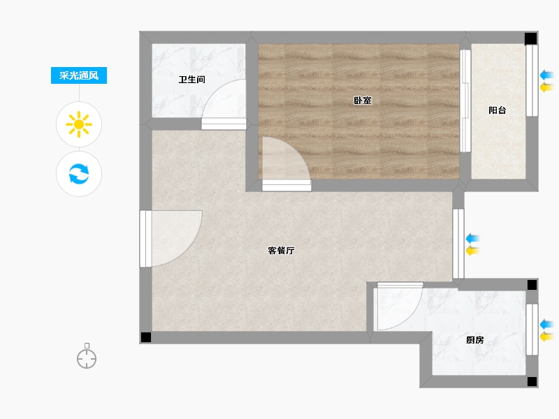 河南省-郑州市-长江一号宏图-41.61-户型库-采光通风