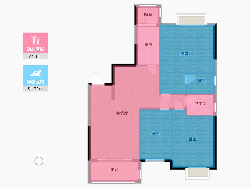 湖南省-常德市-四季红新城-105.68-户型库-动静分区