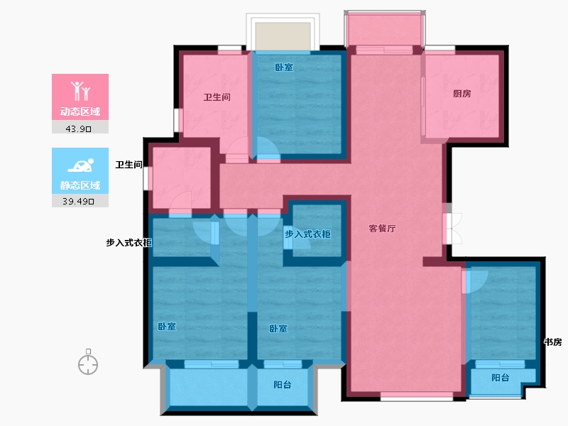 江苏省-宿迁市-春晓金水湾-70.69-户型库-动静分区